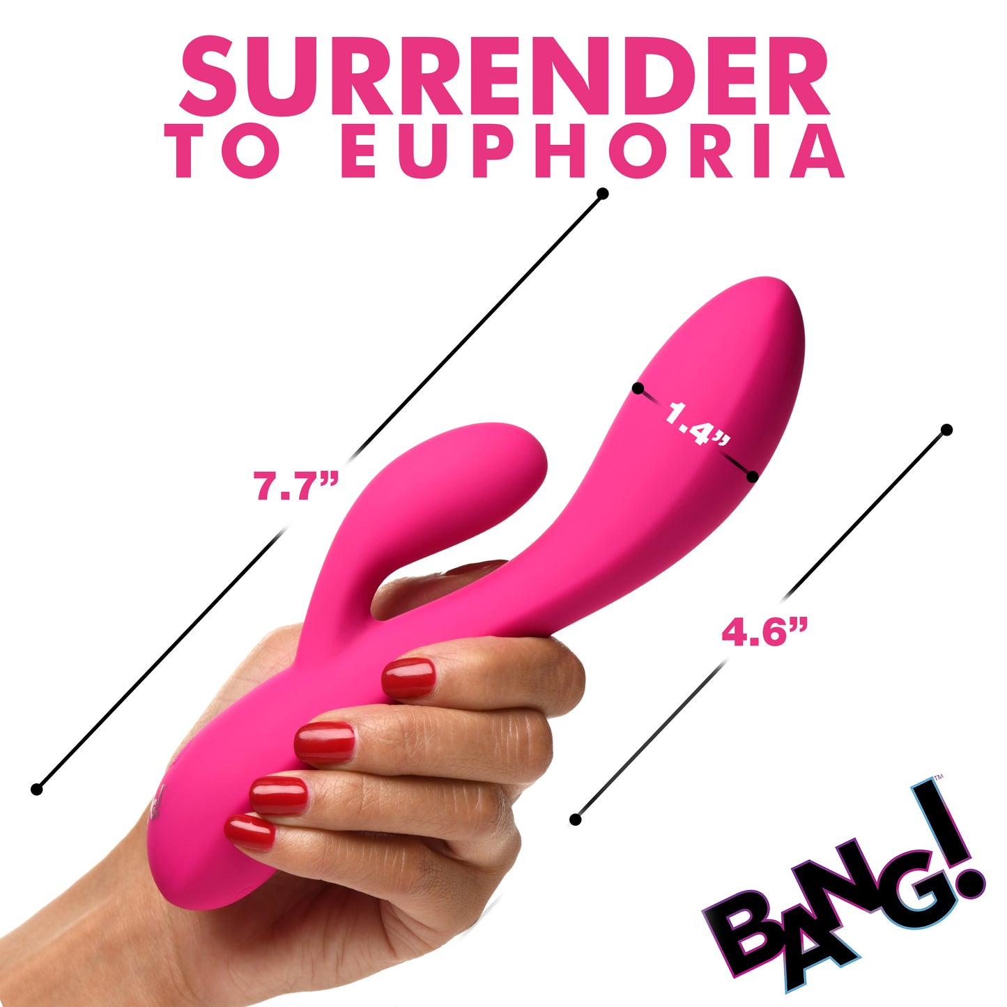 10x Flexible Silicone Rabbit Vibrator - Pink